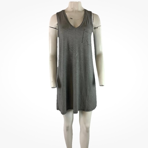 Madewell Sz M Jersey Pullover V Neck Casual Dress Gray Viscose Elastane - Picture 1 of 6